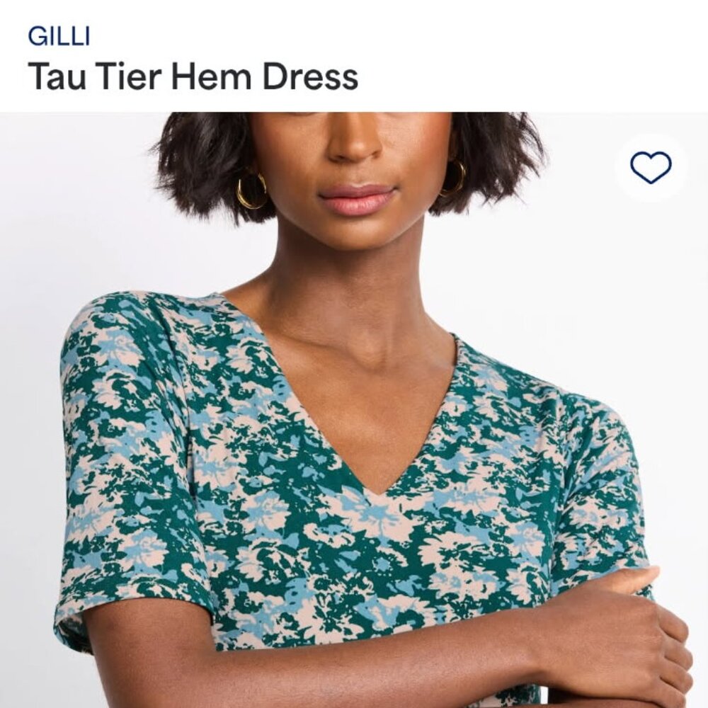 Gilli Tau Tier Hem Dress - Green - Size Medium - Picture 3 of 6